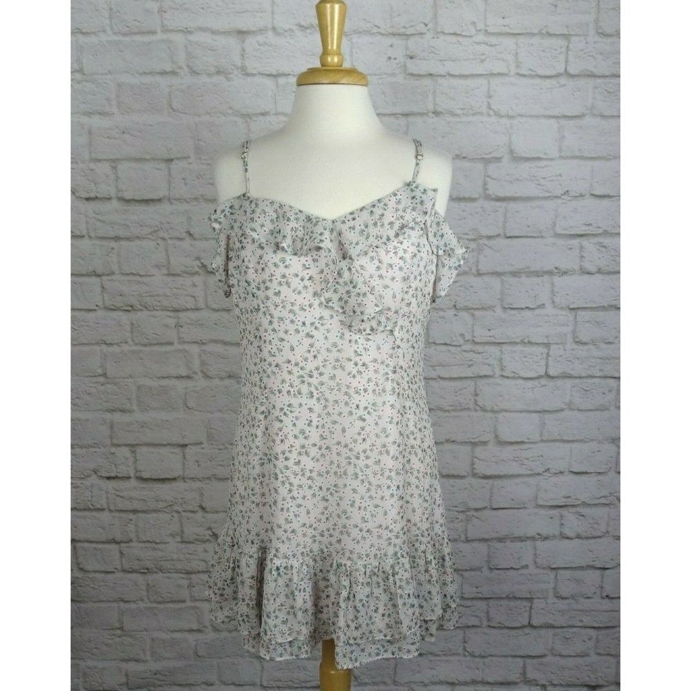 Lulu's Women's Dress Sleeveless Spaghetti Straps Ruffles Print Floral Short L - Picture 3 of 12